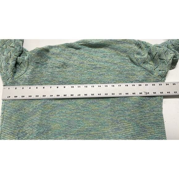 Christopher Banks Cardigan Sweater Womens Size XL Green Blue Open Front Knit - Picture 4 of 6